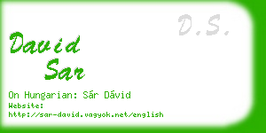 david sar business card